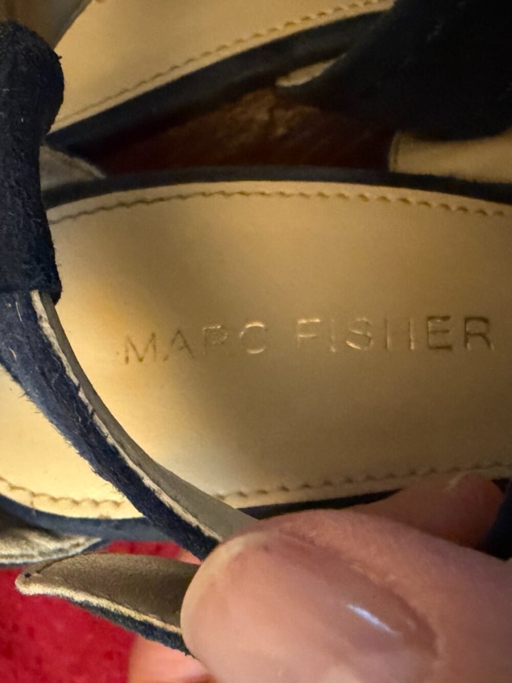 Marc Fisher Haely Blue Espadrille Wedge Sandals Sz 6 - Picture 6 of 14